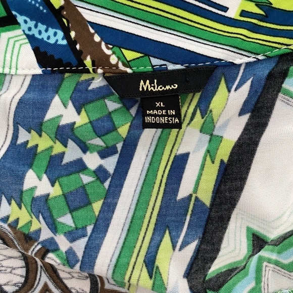 Milano Abstract Print Blouse Top Size XL - Picture 8 of 8